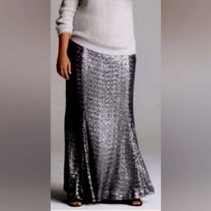 Lane Bryant Charcoal Gray Sequin Maxi Skirt